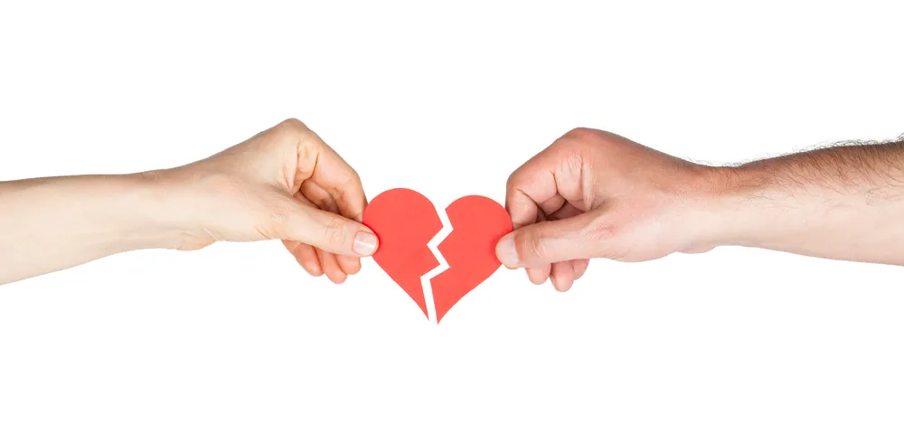 Broken heart made of paper